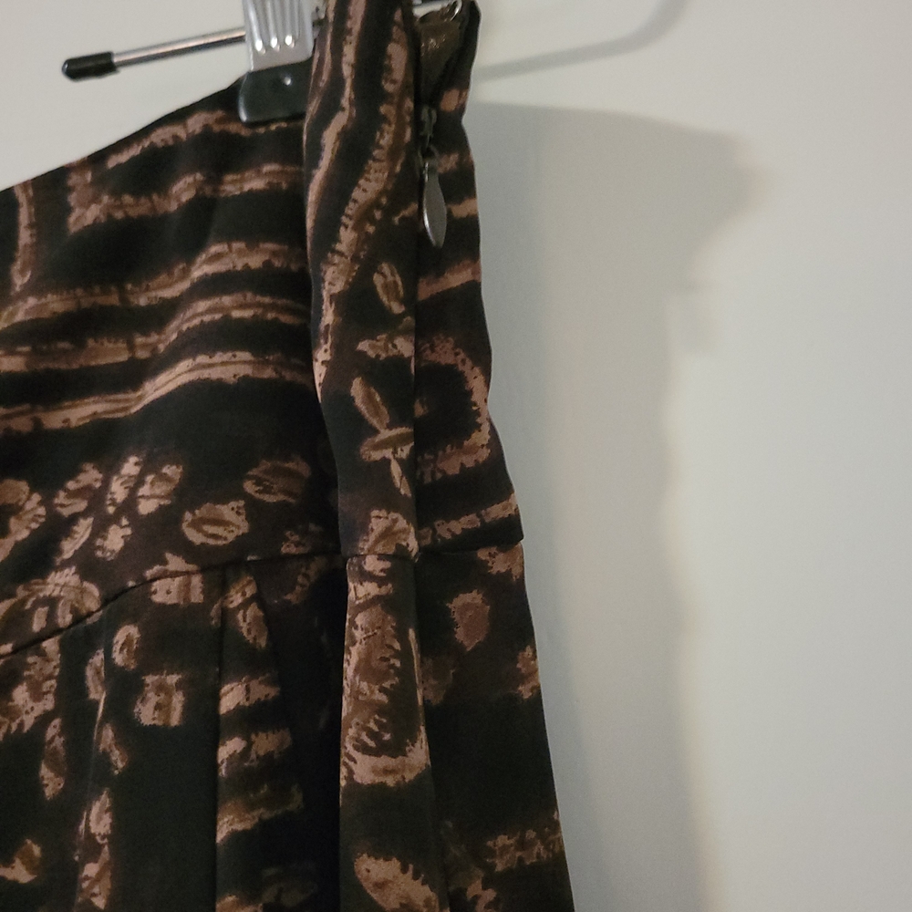 Chaps Black and Brown Geometric A-Line Skirt - Picture 5 of 7